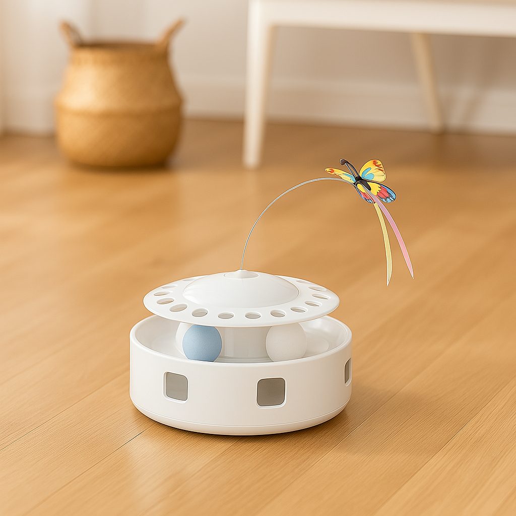 3-in-1 Automatic Cat Toy - Butterfly, Feather & Ambush Modes
