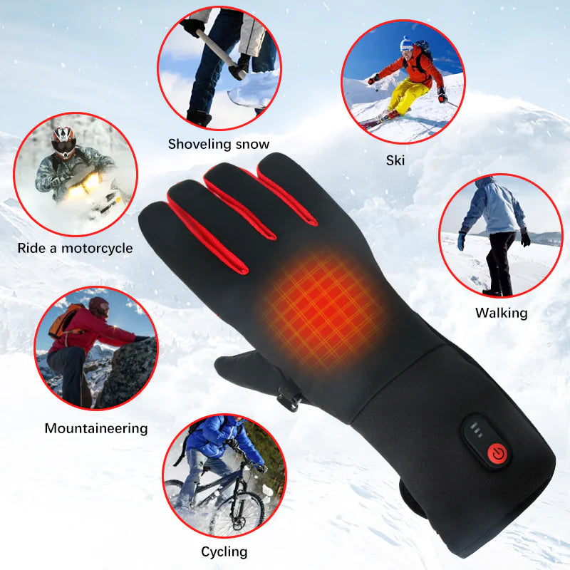 Heated Glove- Rechargeable Electric Finger Touch Screen Thin Heated Gloves Liners